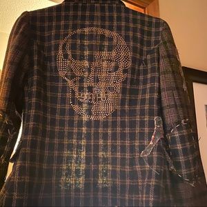 Plaid detailed blazer